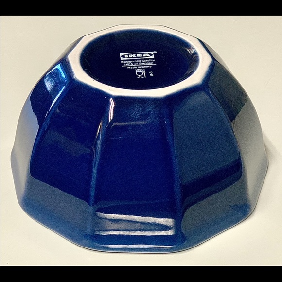 COPY - IKEA Sweden Cobalt Blue 10 Sided Soup Cereal Bowl - Picture 8 of 10